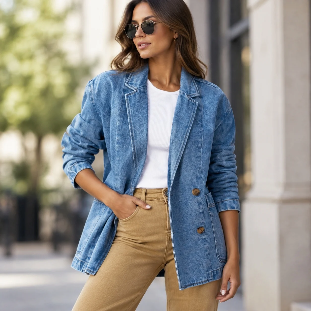 No Hood Long Sleeve Coat Loose Fit Streetwear with Notched Lapel Jackets Regular Length Jacket Regular Sleeve Summer for Women