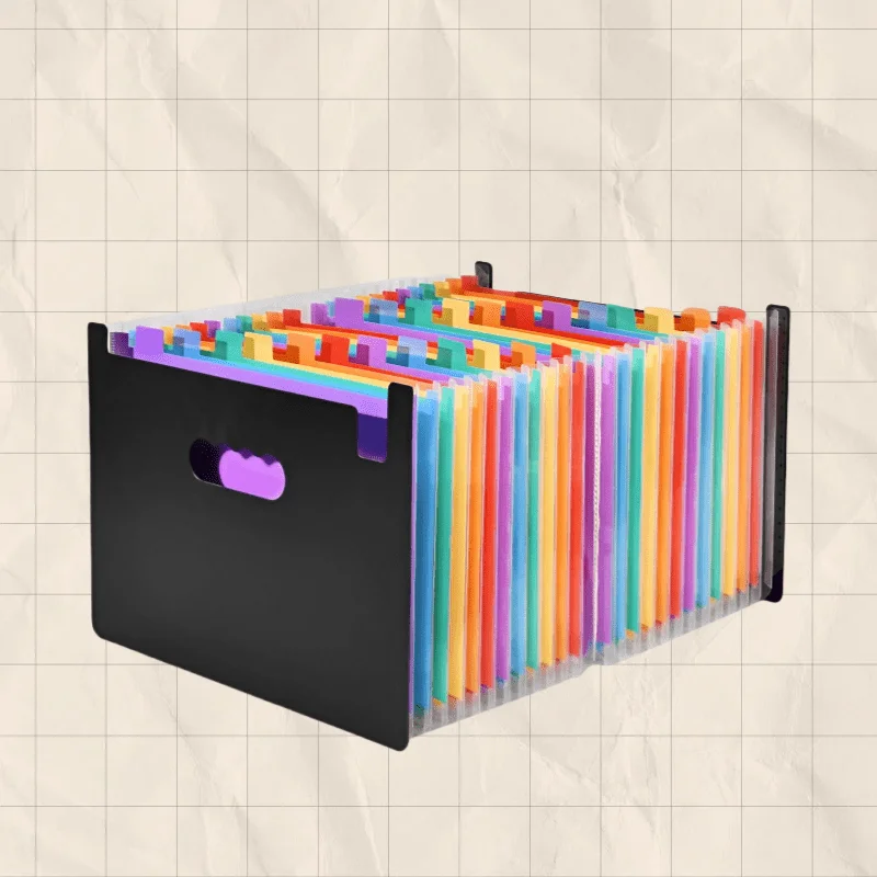 

Расширяющаяся папка для файлов, 13/25 карманов-аккордеон формата A4, портативный органайзер для документов с цветными вкладками