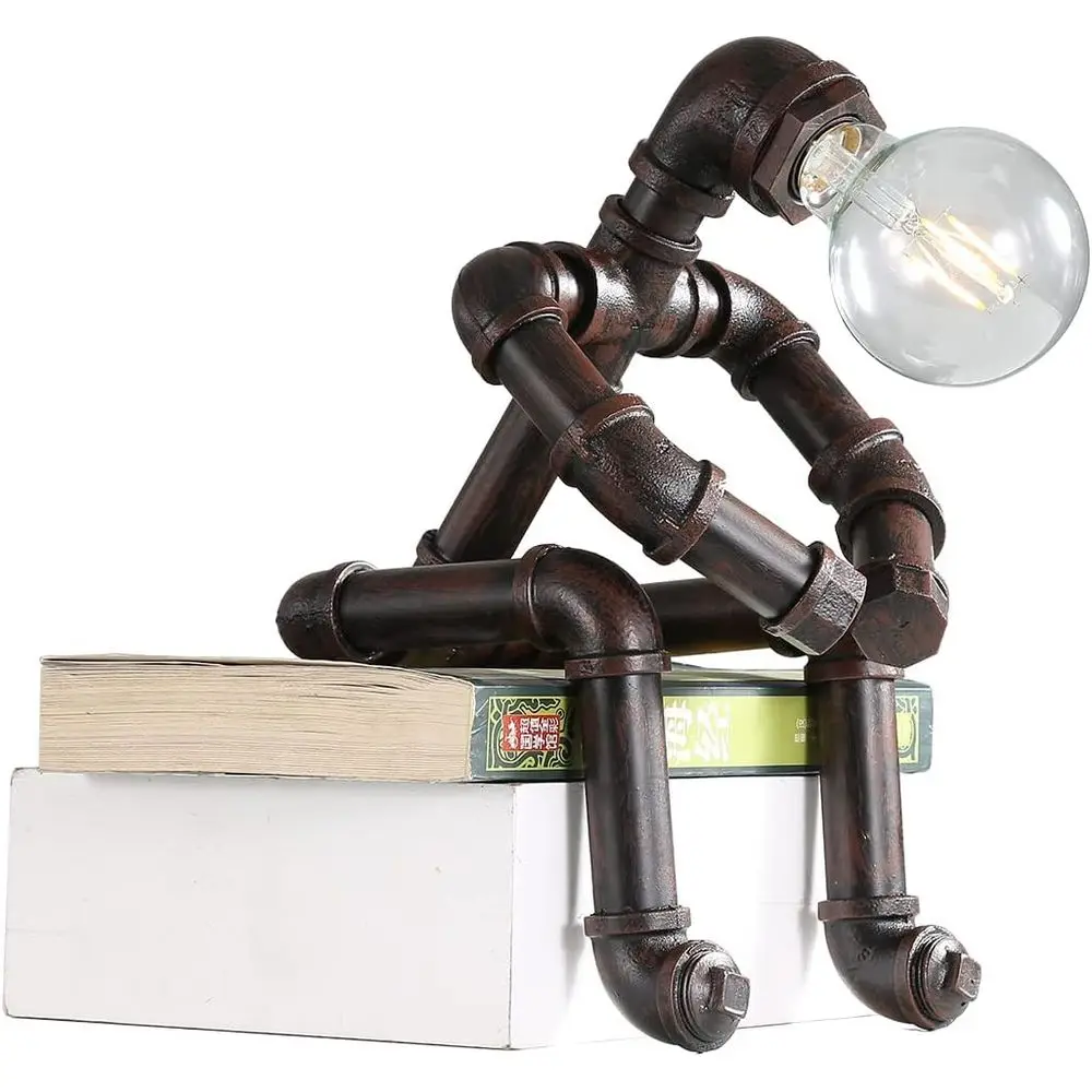 

Retro Industrial Style Desk Lamp - Antique Metal Table Light Fixture for Office, Reading, Cafe Bar (Rustic)