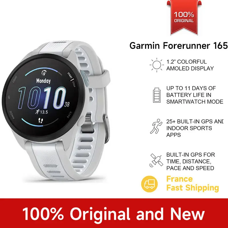 GARMIN Forerunner 165 pulse ox sensor de seguimiento del estrés dinámica de carrera basada en la muñeca entrenamiento cruzado de ritmo cardíaco basado en la muñeca 3