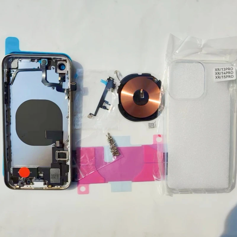 DIY housing For XR Like 15 Pro Housing XR Up To 15 Pro Housing Back DIY Back Cover Housing Battery Middle Frame Replacement