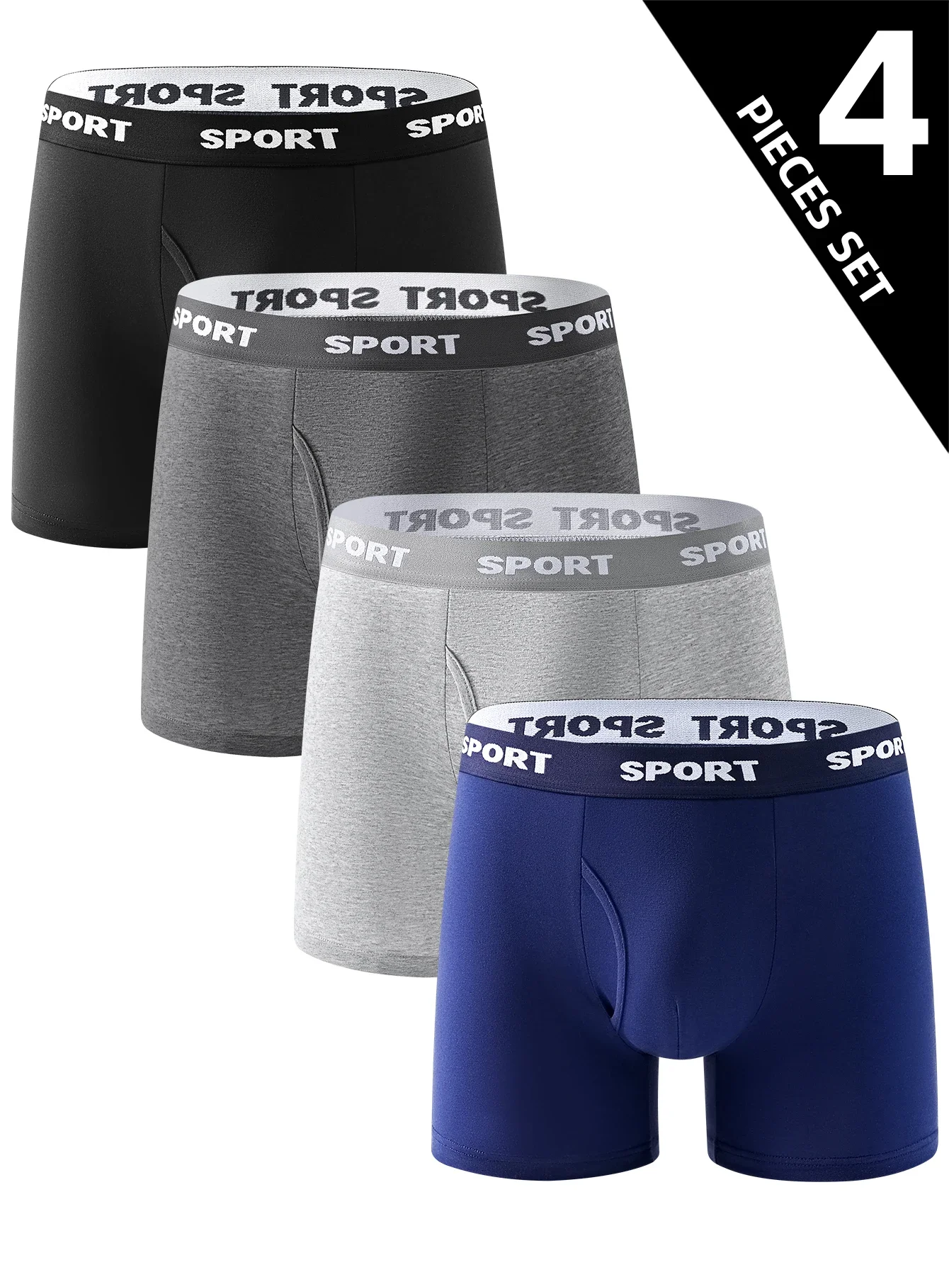 4PCS Men's Underwear Healthy Soft Comfortable High-Quality Men's Boxer Briefs Underwear Casual Sports Fitness Trend Men's Pants