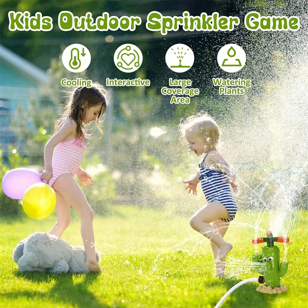 

Creative Automatic Sprinkler Toy Green Cactus Water Spray Garden Yard Home Games Decorations