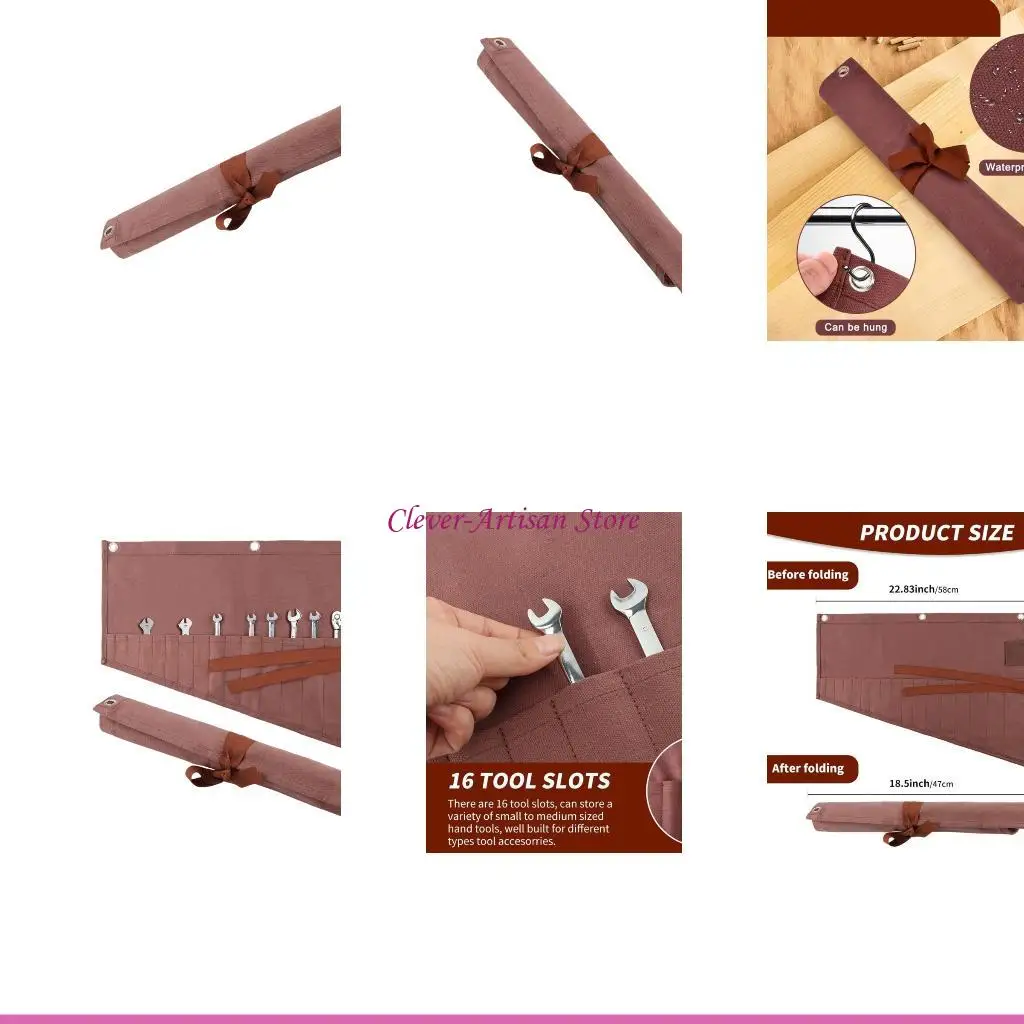 E06B 16 جيبًا لمفتاح الربط عالي التحمل لحقيبة تخزين الأدوات المترية SAE