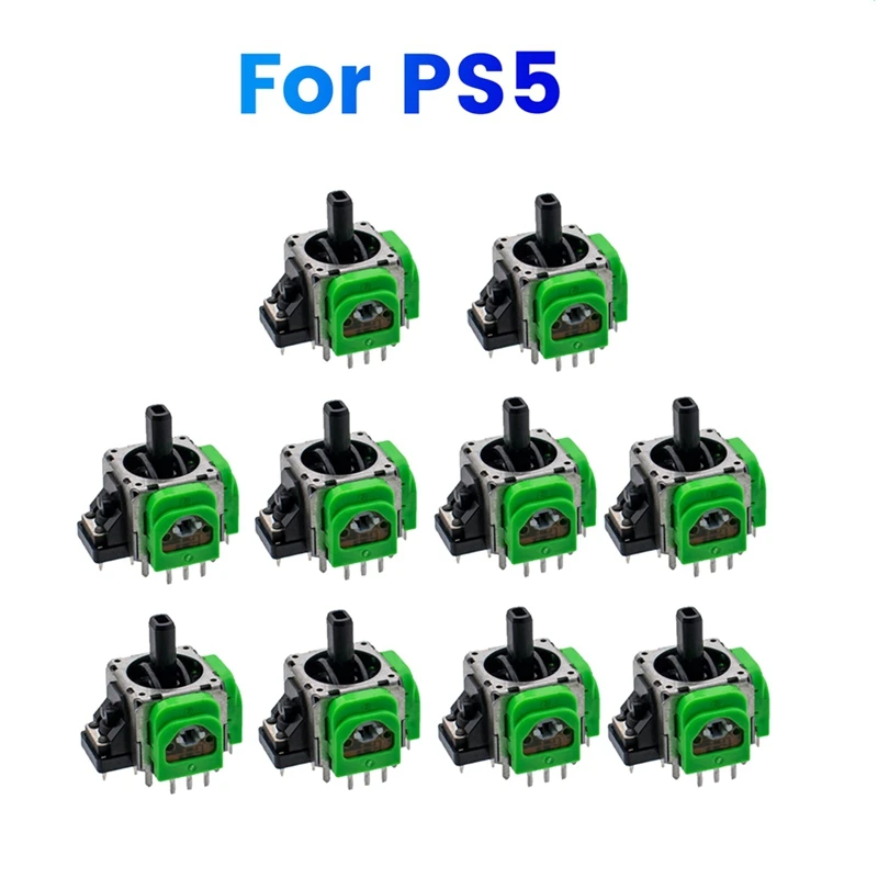 Potenciómetro de Joystick electromagnético para PS5 Hall, Joystick IC electromagnético ajustable de Metal verde y plástico, 10 piezas