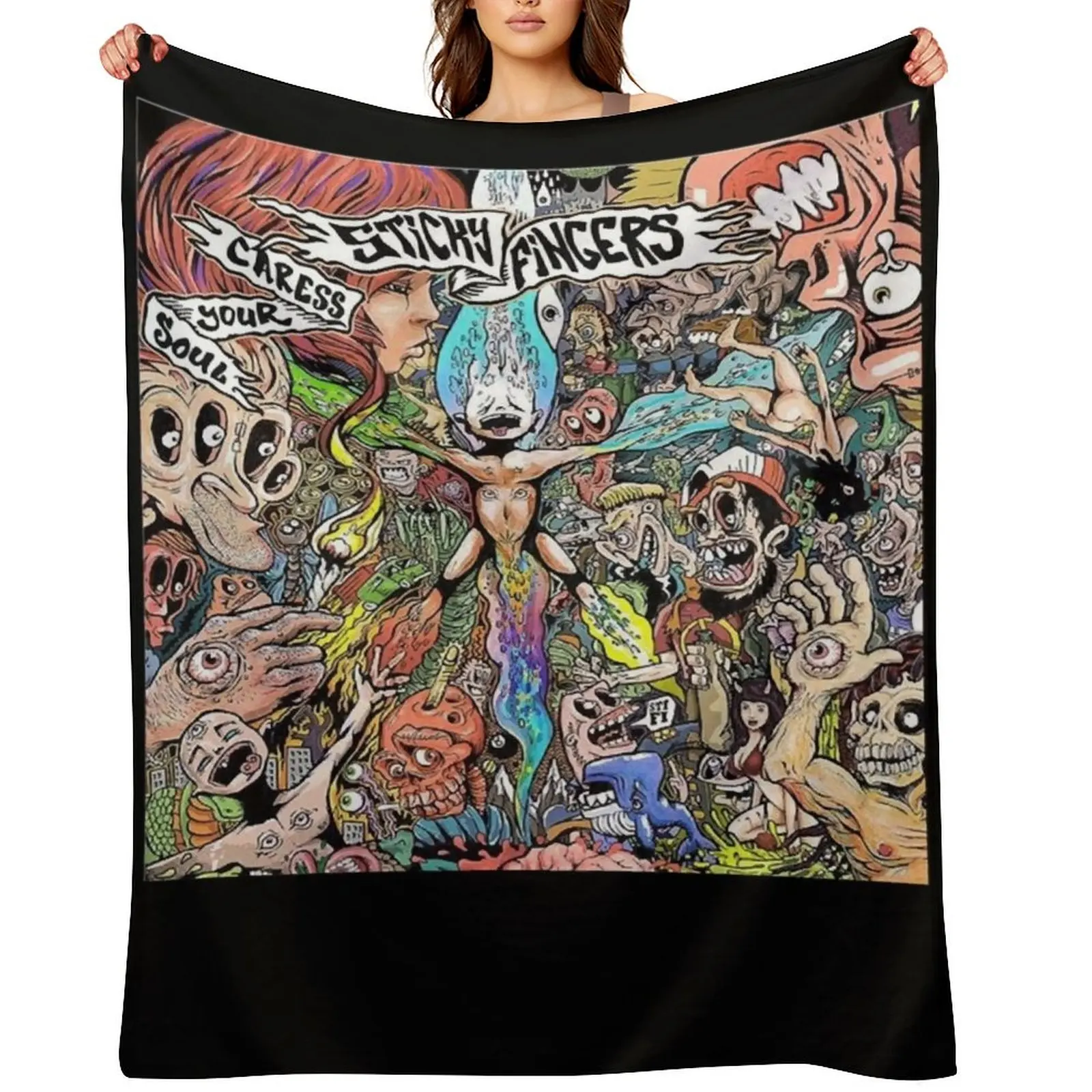 

Sticky fingers caress your soul Throw Blanket blankets ands Multi-Purpose Loose Flannel Blankets