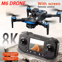 M6 Drone 8K HD Dual Camera Brushless With Screen Aerial Photography Optical Flow Obstacle Avoidance Folding RC Airplane Toy Gift