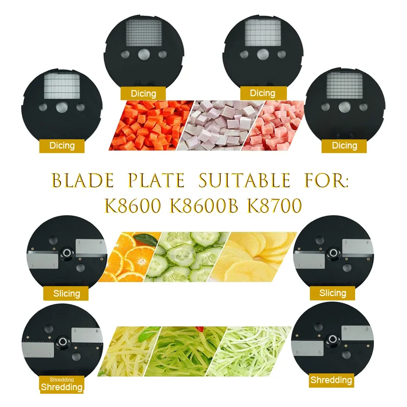 Multifunctional Vegetable Slicer Machine Accessories K8600B K8600 Full Size Slicing Shredding Dicing Blade Cleaning Brush