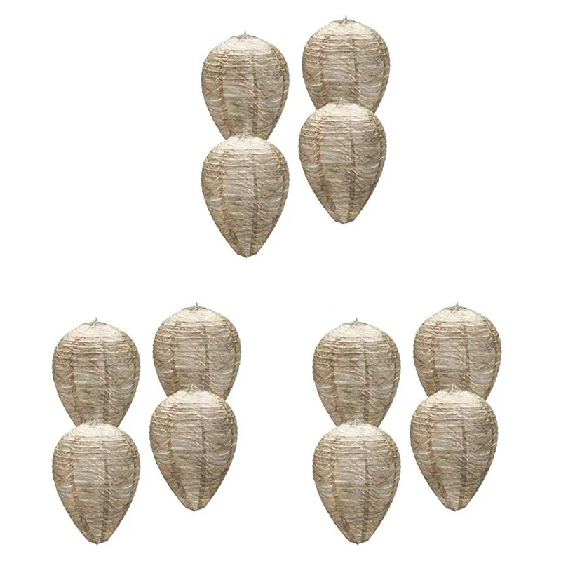 

Y50A-12PCS Wasp Nest,Decoy Hanging Fake Wasp Nest Paper Decoy Safe Fake Trap Effective Eco Friendly Paper Wasp Nest
