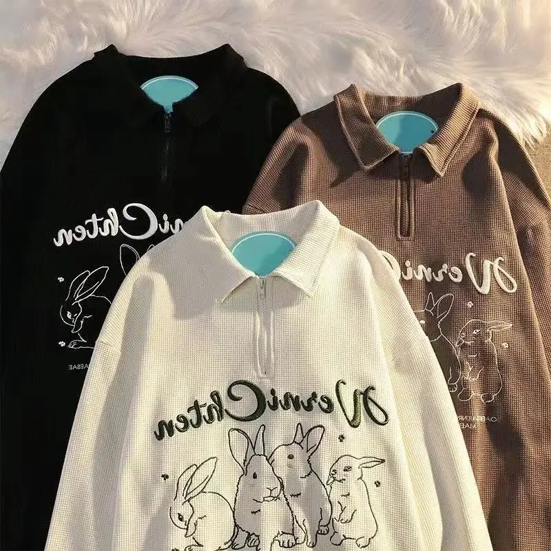 女性のための刺繍入りワッフルネックセーター,2022,秋,韓国スタイル,ユニバーサル,マッチ,トレンディ,y2k