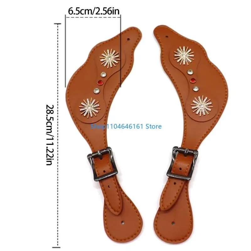 Bota flor couro PU vintage alça para cavalos cavalos duradouros