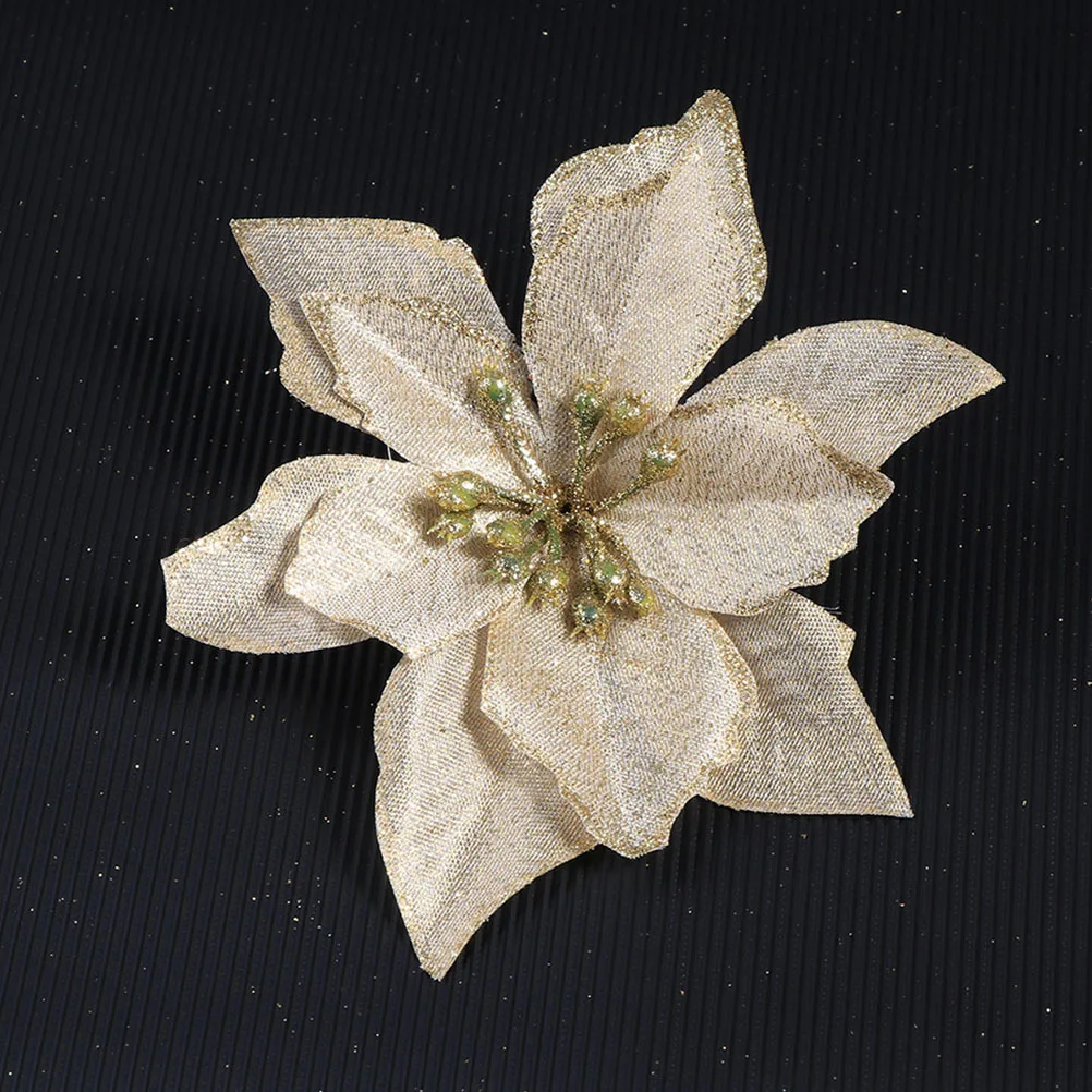 15 قطعة عيد الميلاد تخطيط زهرة البلاستيك خفيفة الوزن براعة شجرة عيد الميلاد الديكور الدعائم زهرة ديكور