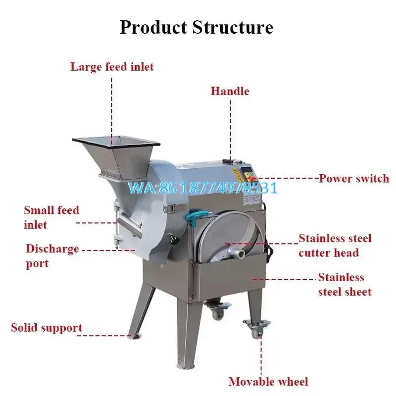 Wmwmnu Vegetable Cutter Diced Sliced Potato Carrot Cutting Multifunction Chopper for Commercial Use