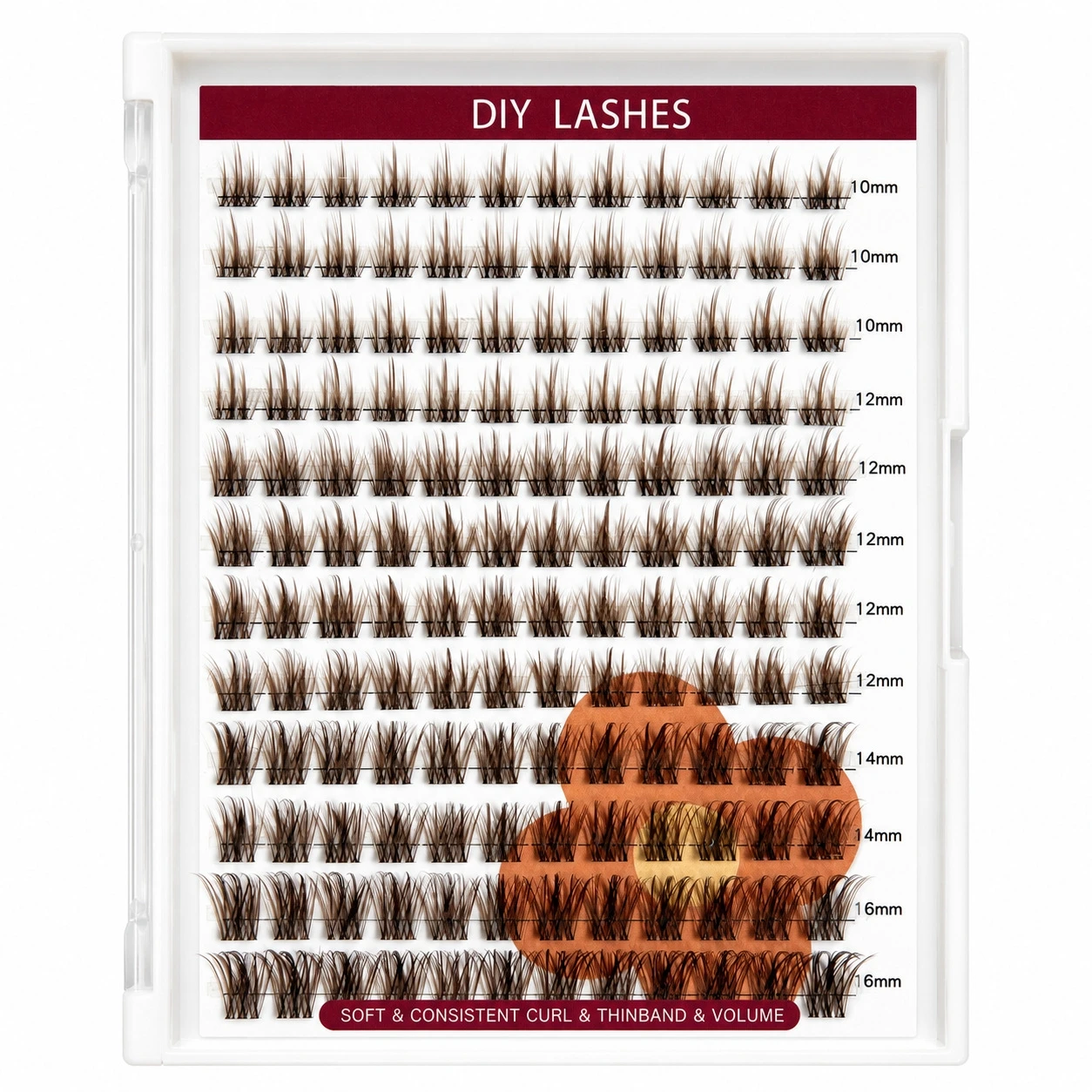 DIY Lashes Eyelash Extension European American Cross-Border False Eyelashes Voluminous Large Capacity Brown Cluster