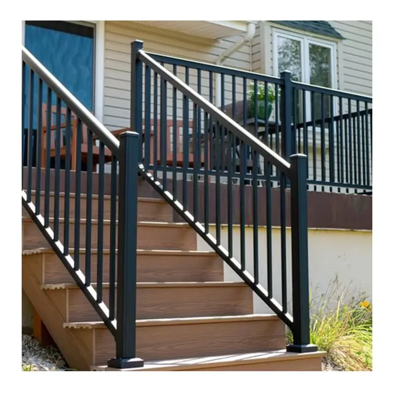 Modern Indoor Wrought Iron Staircase Railings Steel Handrail with Glass Railing for Outdoor Stairs Balcony Decorative Design