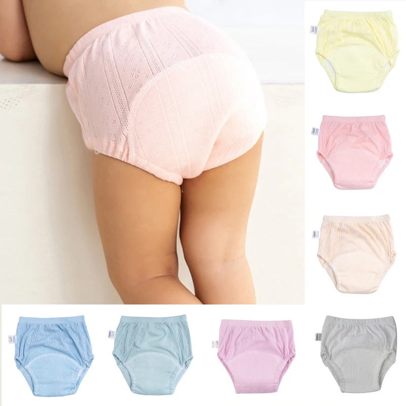 Baby Waterproof Reusable Training Pants Cute Cotton Baby Diaper Infant Shorts Nappies Panties Nappy Changing Underwear Cloth New