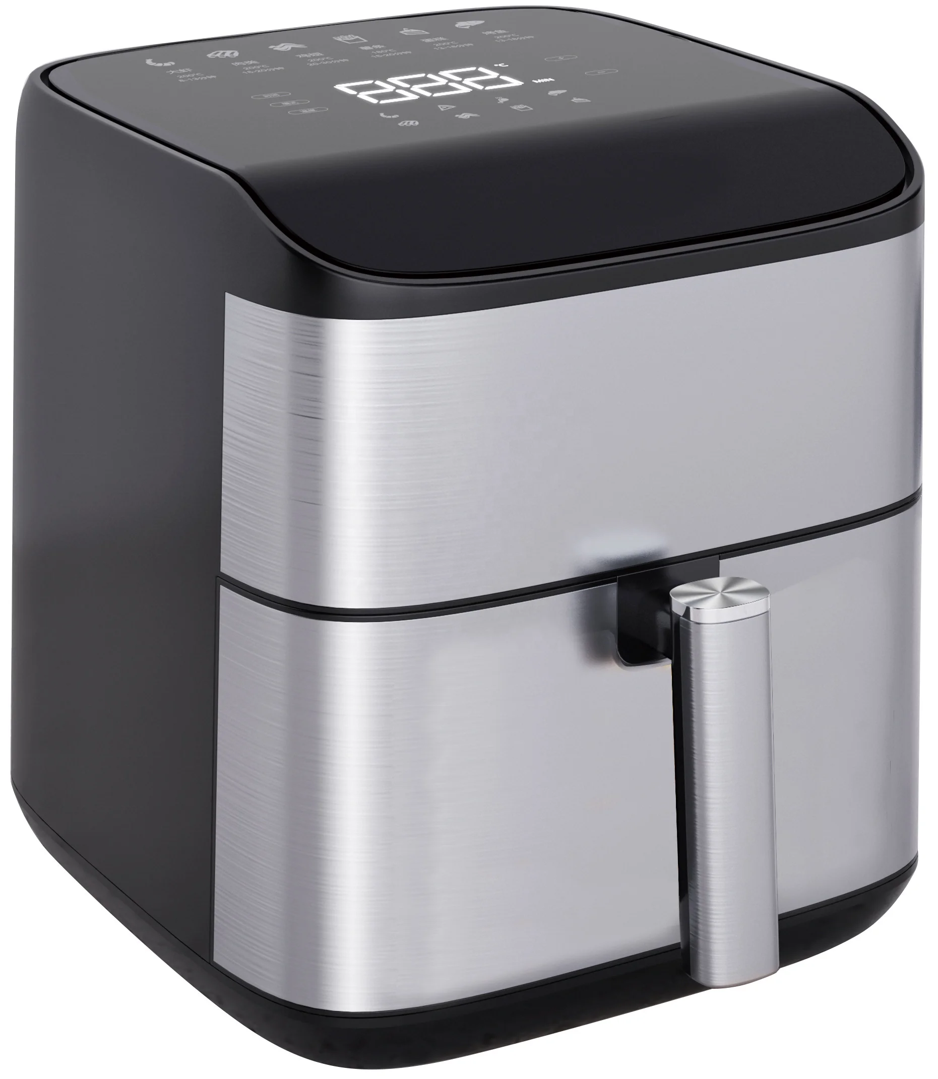 5L Capacity Air Fryer Oven Quick Easy Oil-Free Stainless Steel Square Crisps Roasts Reheats Dehydrates Household Meals