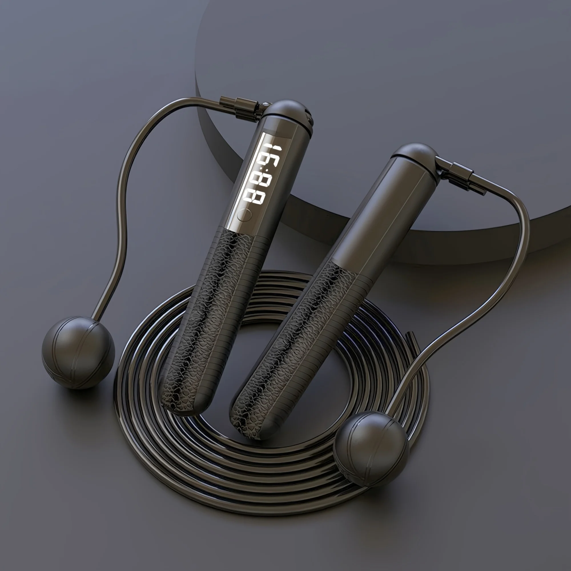 2026 Smart Jump Rope with PVC Handle and Steel Cable for Home Workout Tracking Calories and Cardio Trainingpromote sales