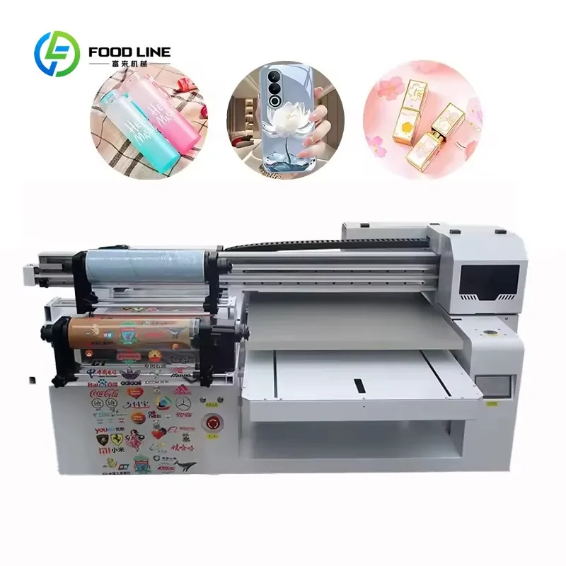 Customized 6090 Printer Flatbed Inkjet Round Roll Flat Plastic Film UV DTF 60cm AB Film Sticker Printer Plastic Film UV Machine