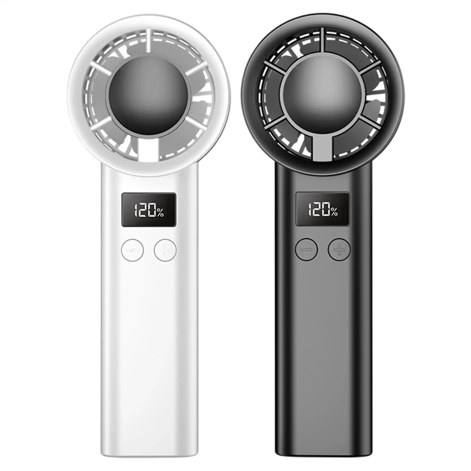 Mini Handheld Fan 120 Speed Settings Digital Display Screen Portable Rechargeable Quiet Cooling Gadget for Summer Travel Office