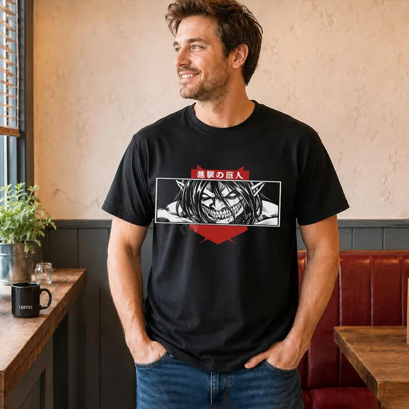 Attack on Titan T Shirt, Anime Graphic Tee, 0809 Japanese Manga Inspired Casual Streetwear, Unisex Short Sleeve Shirt for Fans