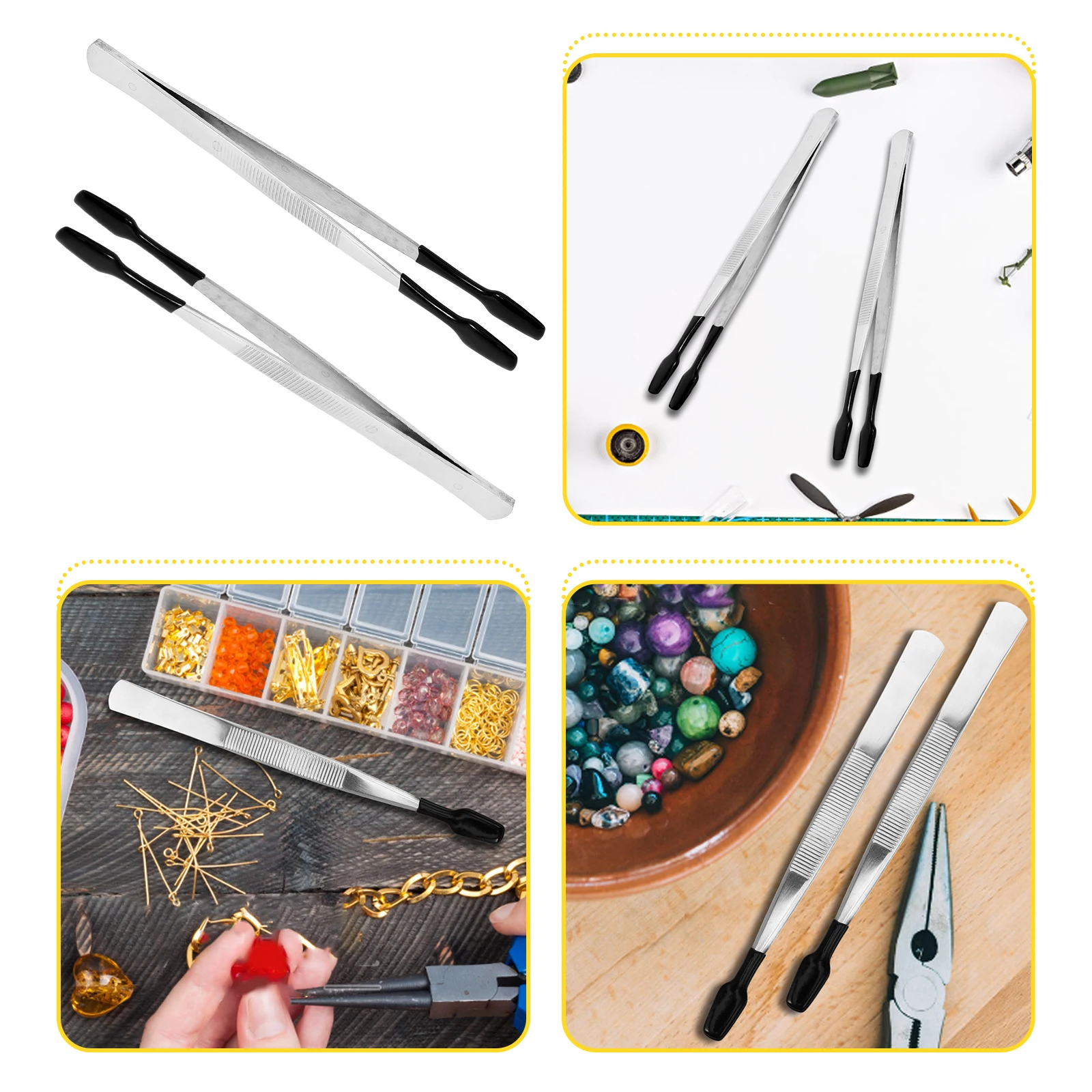 

Stainless Steel Stamp Tweezers Multi-use Bead Jewelry Lab Tool Coin Collector Precision Handling Ergonomic Design