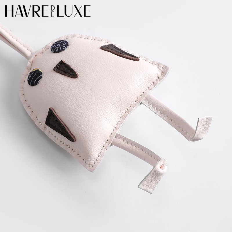 Cowhide หนังนกฮูกกระเป๋า Charm สําหรับ Hermes กระเป๋าของแท้น่ารักพวงกุญแจตุ๊กตาทําด้วยมือกระเป๋าอุปกรณ์เสริมสุภาพสตรีตกแต่งของขวัญ