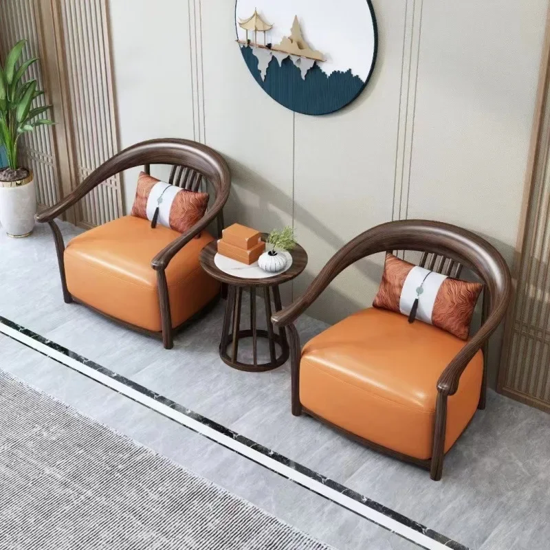 Sofa kursi santai tiga bagian gaya mewah ringan warna hitam emas Cina baru