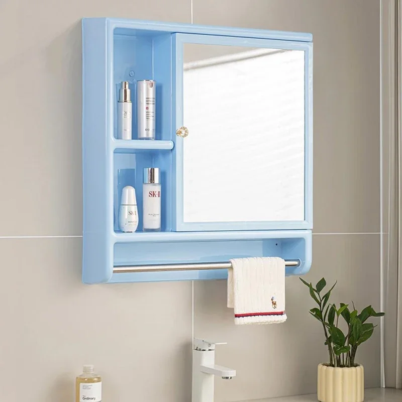 Nordic Style Bathroom Cabinet Mirror Wall Hanging Toilet Plastic Mirror Narrow Storage Cabinet Simple Home Furniture Шкафы FYBC