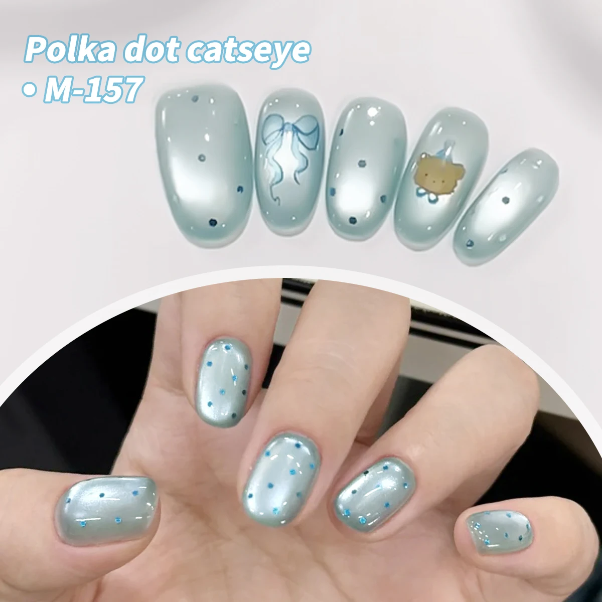 1PC 15Ml ポルカドットキャットアイジェルネイルポリッシュ、UV LED硬化、長時間持続する速乾性ネイルアートジェル - 女性への理想的なギフト