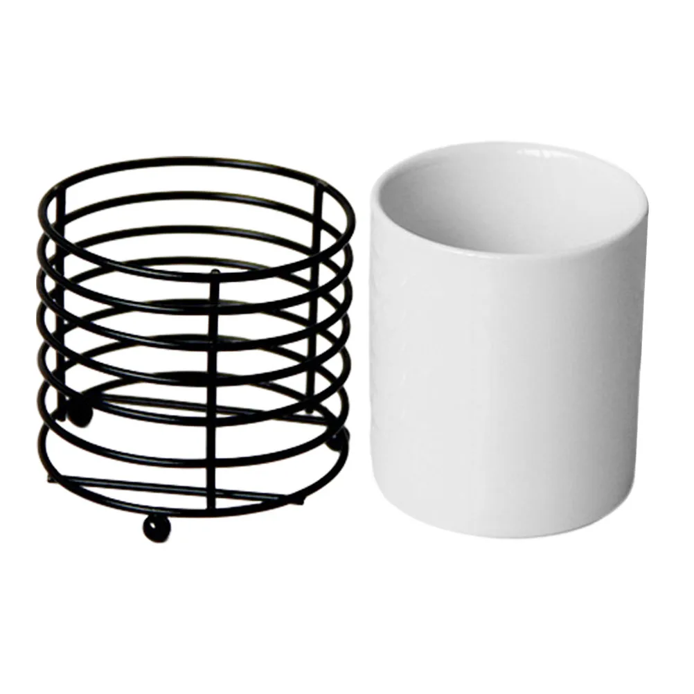 

Pen Holder Jewelry Box Pencil Cup Desk Organizer Multifunctional Stationery Container Ceramic Iron Material Storage Solution