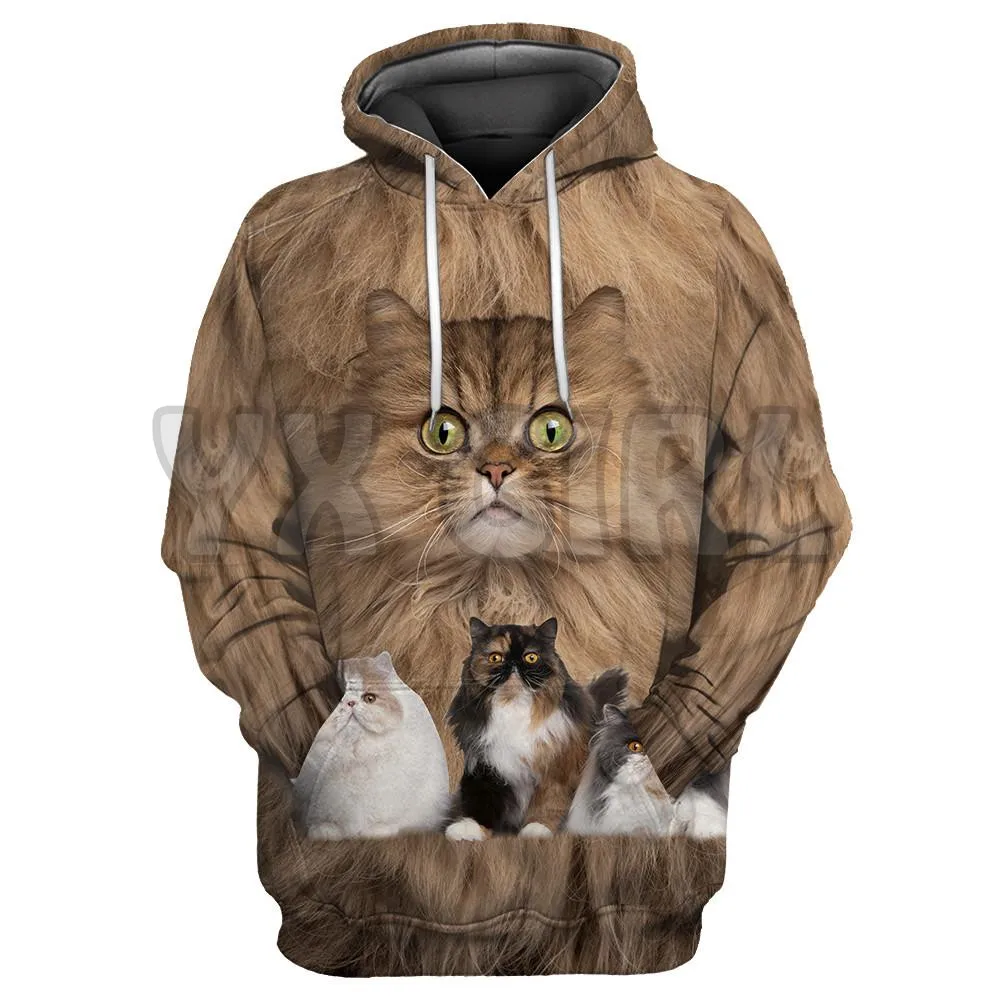 

Cat Gifts Cute Persian Cats 3D Printed Hoodies Unisex Pullovers Funny Dog Hoodie Casual Street Tracksuit