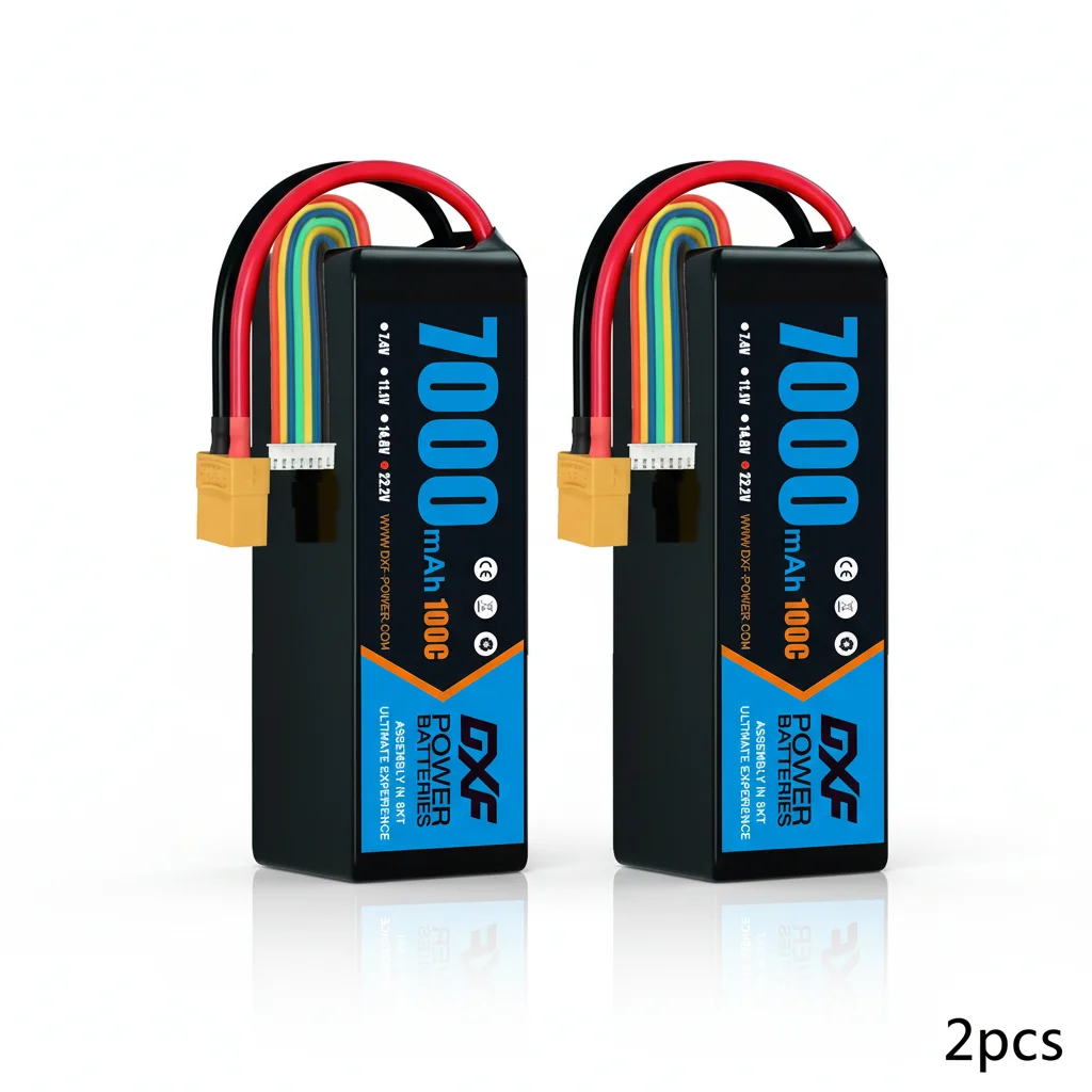 DXF Batterij 2S 3S 4S 6S Lipo 7.4V 11.1V 14.8V 15.2V 22.2V 10000mah 8400mah 6500mah 8000mah 7000mah 6200mah 100C 120C voor RC Auto