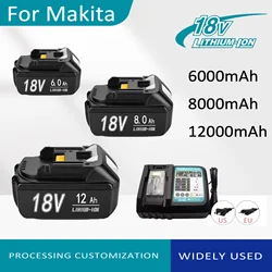 BL1860B BL1860 BL1850 18V Li-ion Battery Replacement for Makita Power Tools with 12000mAh Capacity tosaerba a batteria