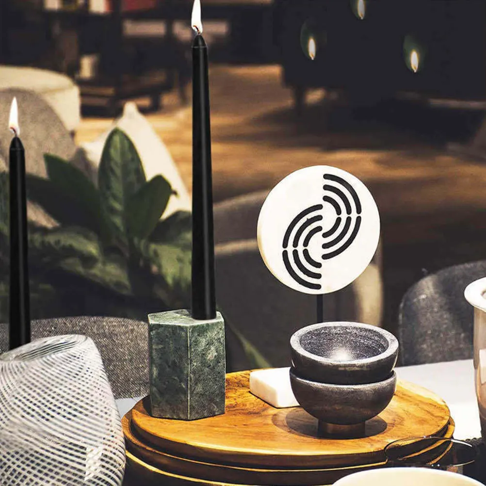 6 قطعة شموع مخروطية عالية شمع البارافين غير معطر أسود مدبب التصوير الدعائم عطلة ديكور السائبة حزمة طويل القامة تفتق الشموع #1