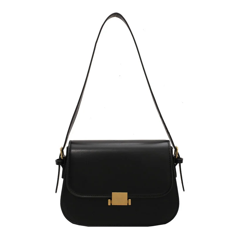 

women Cross Leather Bag Trendy Simple Fashion Retro Solid Color Underarm All-match Shoulder High Quality Luxury Business Saddle