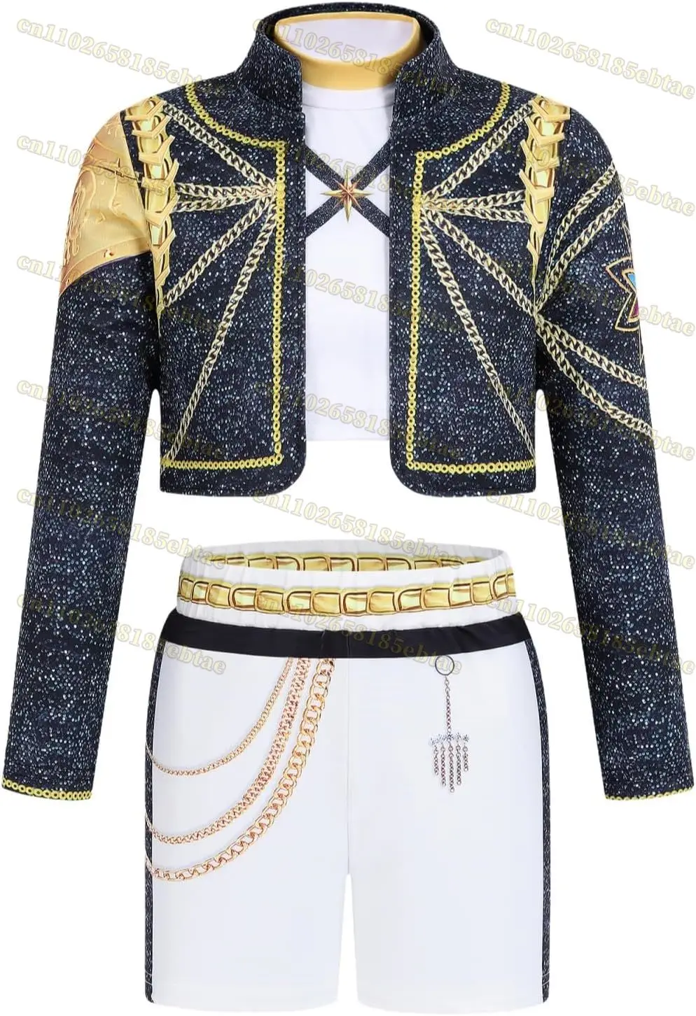 Costume da cacciatori cosplay de demone per ragazze 3-14 anni Bambini Cantante pop dorato Costumi di Halloween per bambini Vestito da palcoscenico