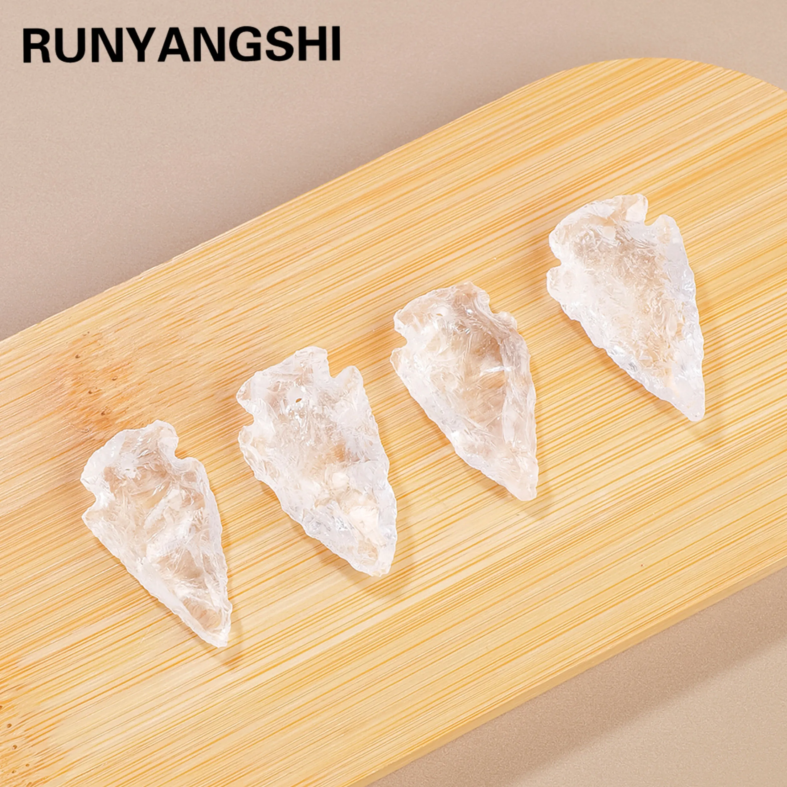 1pc Natural Clear Quartz Feather Arrow Crystal Carving Mineral Specimen Home Decor Lucky Feng Shui Collection