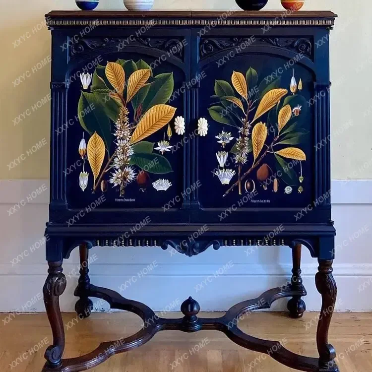 

solid wood porch hand-painted locker carved retro do old meal side decoration foyer cabinet
