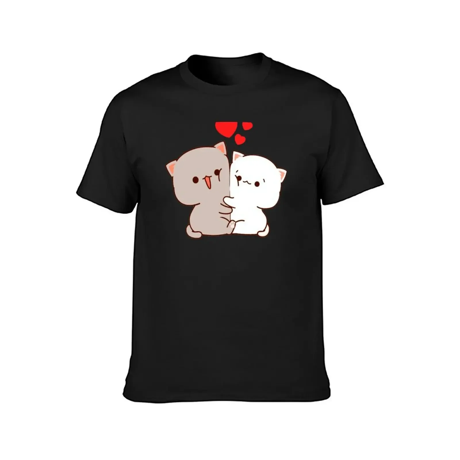 cute mochi peach cat T-Shirt anime tshirt plus size clothes funny t shirts for men