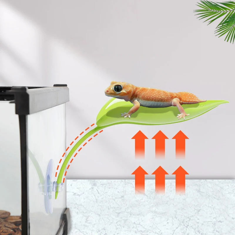 Frog Habitat Leaf Suction Cup Reptile Basking Area Resting Terrace Suction Cups Tank Accessories simulated leaves For Geckos