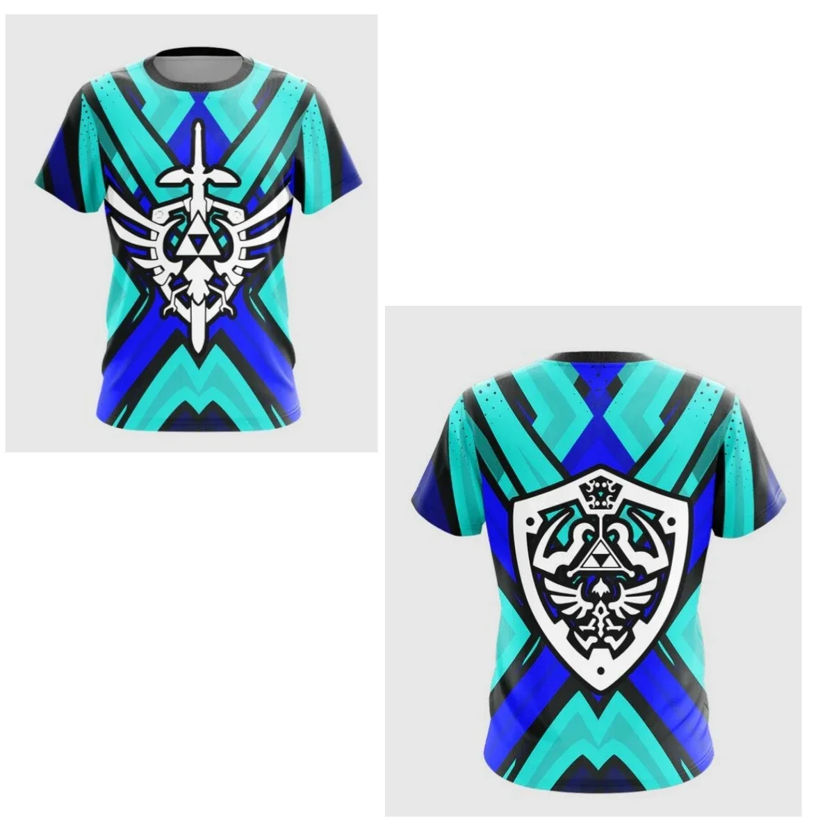 Zelda Cosplay Summer Men Kids Harajuku Breathable Mesh T-shirt Man Street Casual Round Neck Short Sleeve Sportwear Male Tops Tee