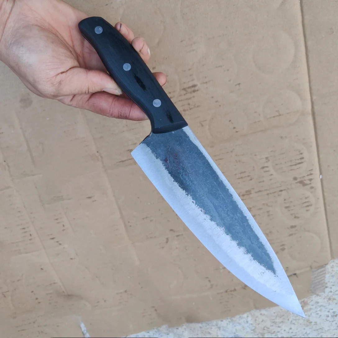 

8 Inch Chef Knife Spring Steel Blade Ebony Handle Slicing Vegetables Cleaver Meat Handmade Forged Kitchen Knife Cooking Tools