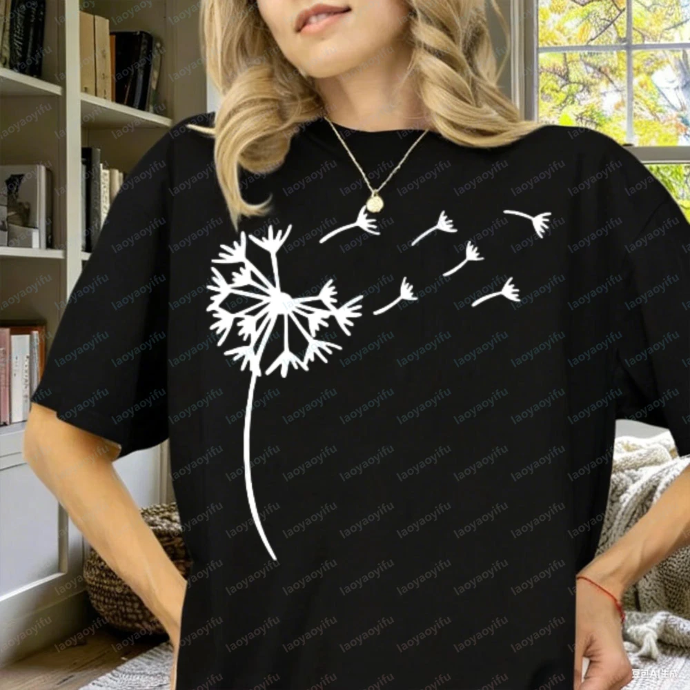Dandelion Silhouette T-Shirt Dandelion Birds Birds Wildflower Shirt Make A Wish Dandelion Make A Wish Shirt Spring T-Shirt Tops