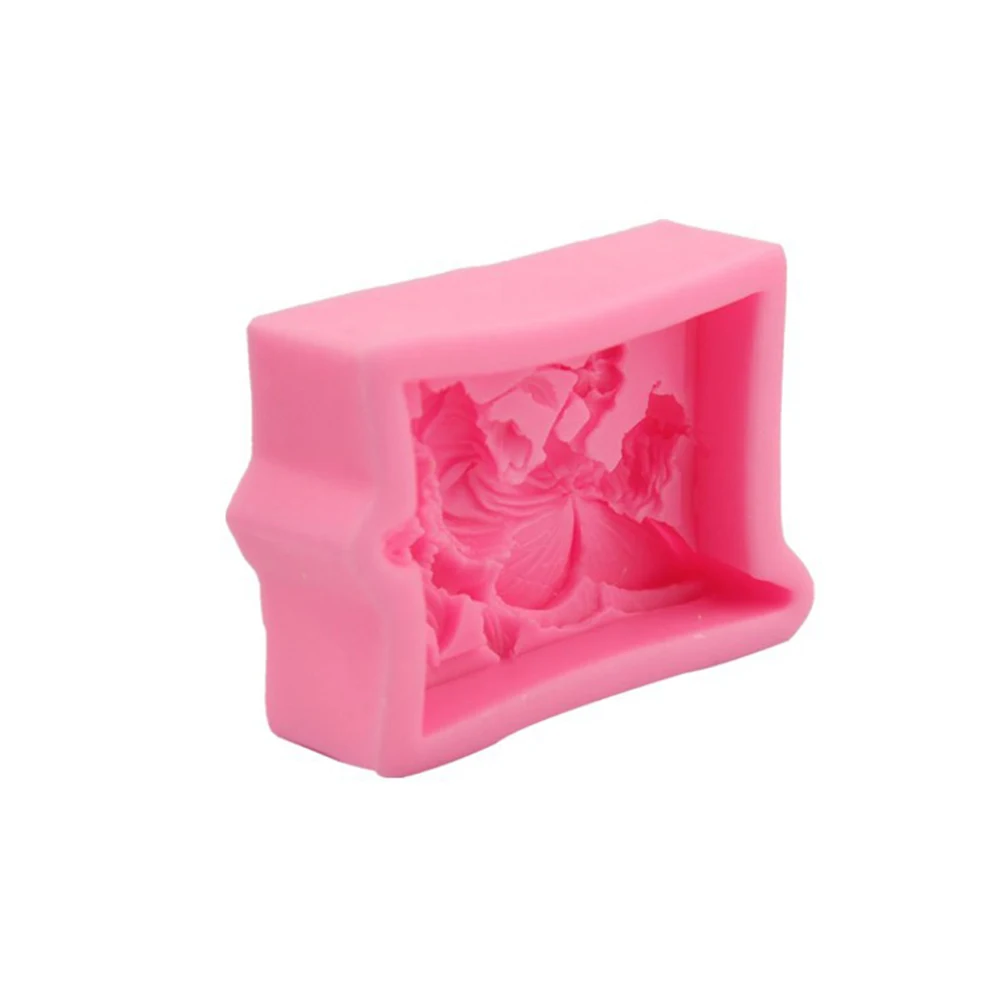 

2Pcs Silicone Cake Mold Pink Flower Fairy Pattern Creative Baking Tool Non-Stick DIY Chocolate Candy Fondant Easy Clean