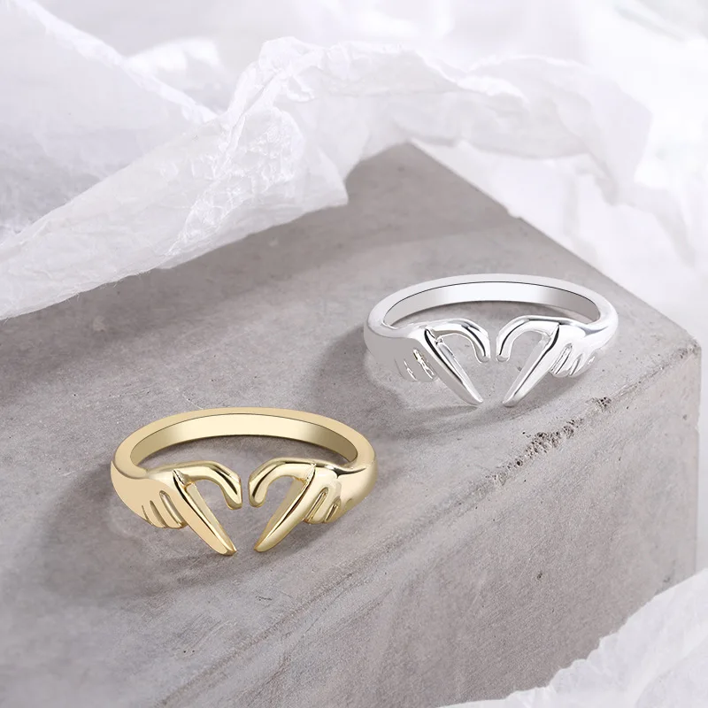 Romantic Love Hand with Heart Shaped Ring, Adjustable