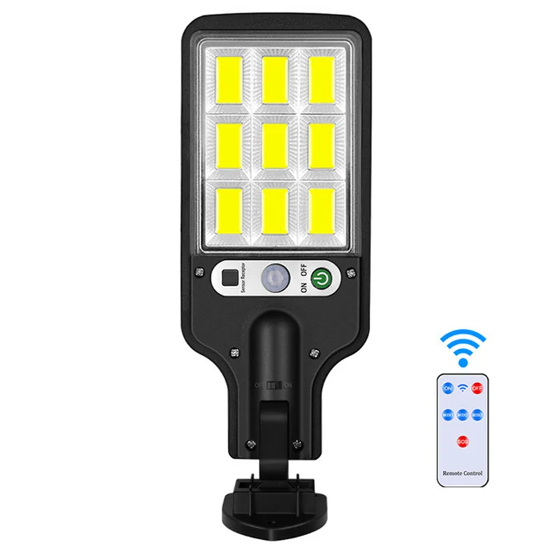 72+108 COB Solar Sensor Lights Outdoor 3Mode Waterproof Security Lamp Motion Detection & Remote Control Garden Pathway