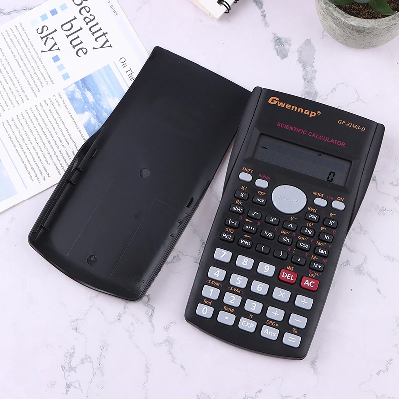 Calculatrice scientifique portable pour étudiant, calcul mathématique multifonction, calculatrice dédiée fuchsia, affichage à 2 lignes, déterminer