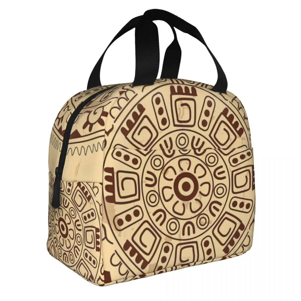 

Tribal Ornament Illustration Lunch Bento Bags Portable Aluminum Foil thickened Thermal Cloth Lunch Bag for Women Men Boy