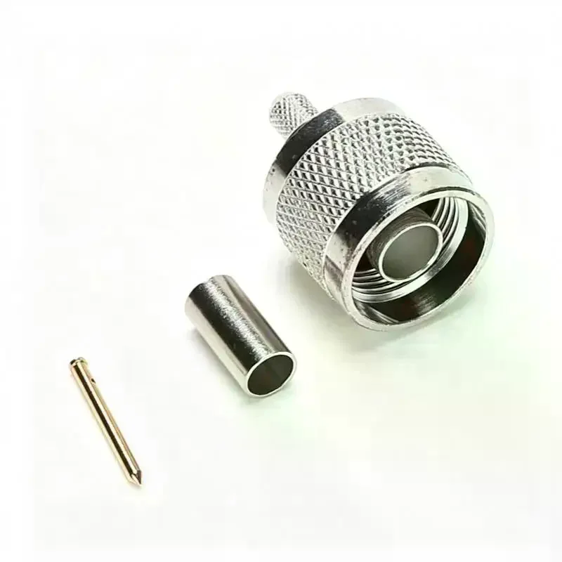 1Set N Type Male Plugs For RF Coaxial Cable RG58 RG142 LMR195 RG400 Soldered Crimped Straight Connectors Replacements